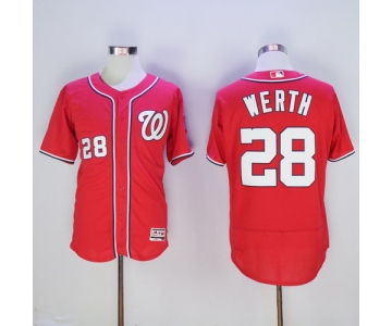 Men's Washington Nationals #28 Jayson Werth Red 2016 Flexbase Majestic Baseball Jersey