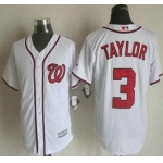 Men's Washington Nationals #3 Michael Taylor Home White 2015 MLB Cool Base Jersey