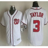 Men's Washington Nationals #3 Michael Taylor Home White 2015 MLB Cool Base Jersey