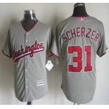 Men's Washington Nationals #31 Max Scherzer Away Gray 2015 MLB Cool Base Jersey