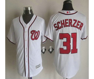 Men's Washington Nationals #31 Max Scherzer Home White 2015 MLB Cool Base Jersey