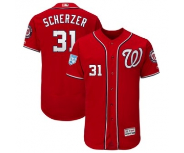 Men's Washington Nationals 31 Max Scherzer Majestic Scarlet 2019 Spring Training Flex Base Player Jersey