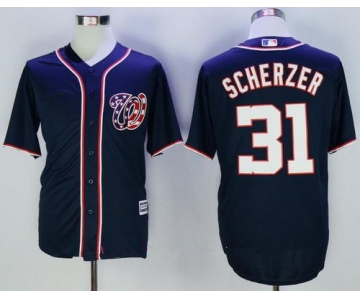 Men's Washington Nationals #31 Max Scherzer Navy Blue Alternate Stitched MLB Majestic Cool Base Jersey