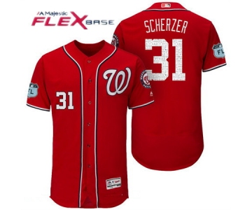 Men's Washington Nationals #31 Max Scherzer Red 2017 Spring Training Stitched MLB Majestic Flex Base Jersey