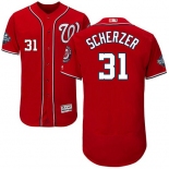 Men's Washington Nationals #31 Max Scherzer Red 2019 World Series Bound Flexbase Authentic Collection Stitched MLB Jersey