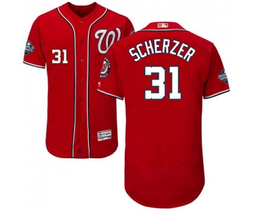 Men's Washington Nationals #31 Max Scherzer Red 2019 World Series Bound Flexbase Authentic Collection Stitched MLB Jersey