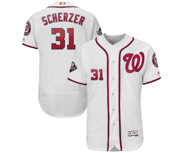 Men's Washington Nationals #31 Max Scherzer White 2019 World Series Bound Flexbase Authentic Collection Stitched MLB Jersey