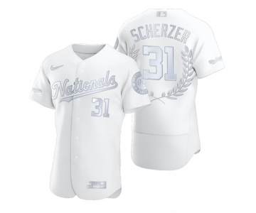 Men's Washington Nationals #31 Max Scherzer White Nike Flexbase Fashion Jersey