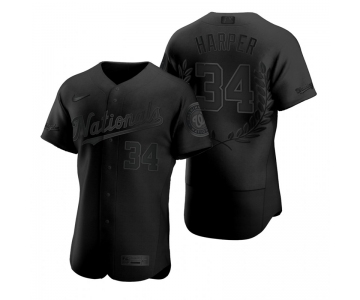 Men's Washington Nationals #34 Bryce Harper Black Nike Flexbase Fashion Jersey