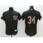 Men's Washington Nationals #34 Bryce Harper Green Salute to Service 2016 Flexbase Majestic Baseball Jersey