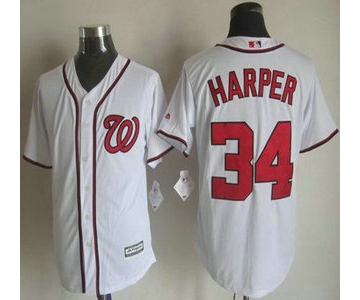 Men's Washington Nationals #34 Bryce Harper Home White 2015 MLB Cool Base Jersey