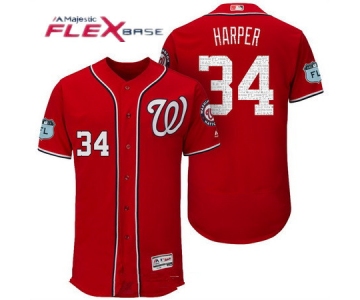 Men's Washington Nationals #34 Bryce Harper Red 2017 Spring Training Stitched MLB Majestic Flex Base Jersey