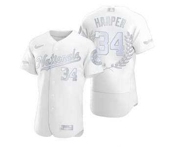 Men's Washington Nationals #34 Bryce Harper White Nike Flexbase Fashion Jersey