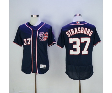 Men's Washington Nationals #37 Stephen Strasburg Navy Blue 2016 Flexbase Majestic Baseball Jersey