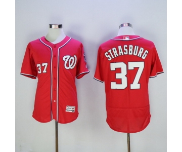 Men's Washington Nationals #37 Stephen Strasburg Red 2016 Flexbase Majestic Baseball Jersey