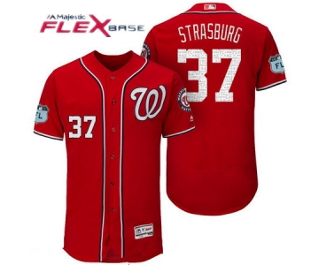 Men's Washington Nationals #37 Stephen Strasburg Red 2017 Spring Training Stitched MLB Majestic Flex Base Jersey