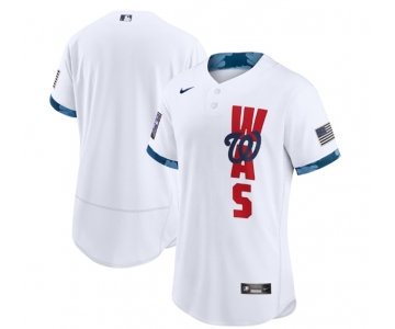 Men's Washington Nationals Blank 2021 White All-Star Flex Base Stitched MLB Jersey