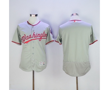 Men's Washington Nationals Blank Gray Road 2016 Flexbase Majestic Baseball Jersey