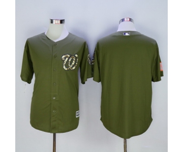Men's Washington Nationals Blank Green Salute to Service Cool Base Baseball Jersey