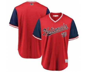 Men's Washington Nationals Blank Majestic Red 2018 Players' Weekend Team Cool Base Jersey