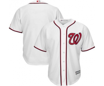 Men's Washington Nationals Blank Majestic White Home Big & Tall Cool Base Team Jersey