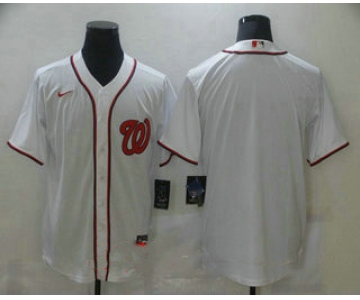 Men's Washington Nationals Blank White Stitched MLB Cool Base Nike Jersey