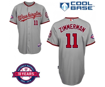 Washington Nationals #11 Ryan Zimmerman Gray 10TH Jersey