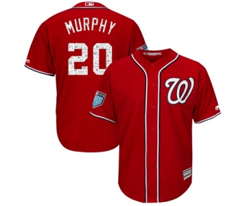 Washington Nationals #20 Daniel Murphy Red 2018 Spring Training Cool Base Stitched MLB Jersey