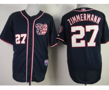 Washington Nationals #27 Jordan Zimmermann Navy Blue Jersey