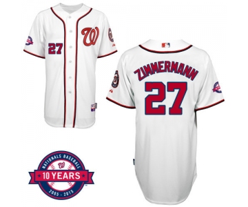 Washington Nationals #27 Jordan Zimmermann White 10TH Jersey