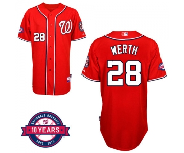 Washington Nationals #28 Jayson Werth Red 10TH Jersey