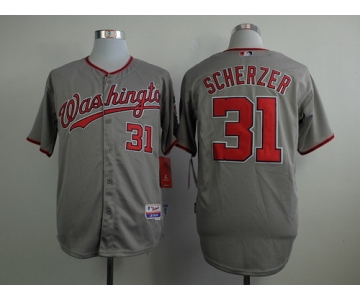 Washington Nationals #31 Max Scherzer Gray Jersey