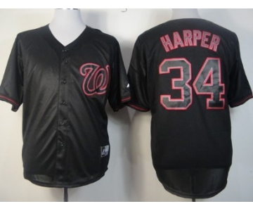 Washington Nationals #34 Bryce Harper Black Fashion Jersey