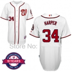 Washington Nationals #34 Bryce Harper White 10TH Jersey