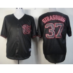 Washington Nationals #37 Stephen Strasburg Black Fashion Jersey