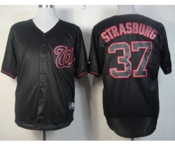 Washington Nationals #37 Stephen Strasburg Black Fashion Jersey