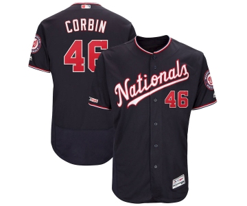 Washington Nationals #46 Patrick Corbin Majestic Alternate Authentic Collection Flex Base Player Navy Jersey