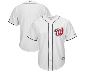 Washington Nationals Majestic Blank White 2018 Stars & Stripes Cool Base Team Jersey
