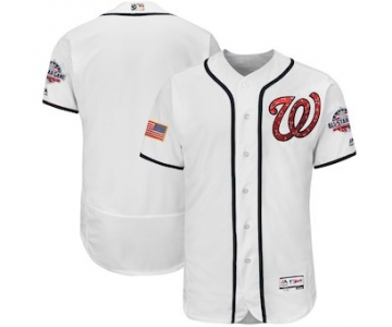 Washington Nationals Majestic Blank White 2018 Stars & Stripes Flex Base Team Jersey
