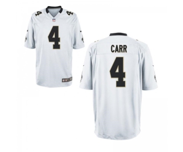 Mens Womens Youth Kids New Orleans Saints #4 Derek Carr White Stitched Game Jersey