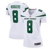 Mens Womens Kids Youth New York Jets #8 Aaron Rodgers Gotham White Game Jersey