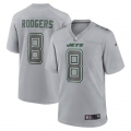 Mens Womens Kids Youth New York Jets #8 Aaron Rodgers Heather Gray Atmosphere Fashion Game Jersey