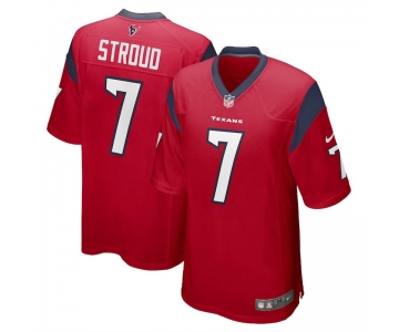 Mens Womens Youth Kids Houston Texans #7 CJ Stroud Red 2023 Draft Stitched Game Football Jersey